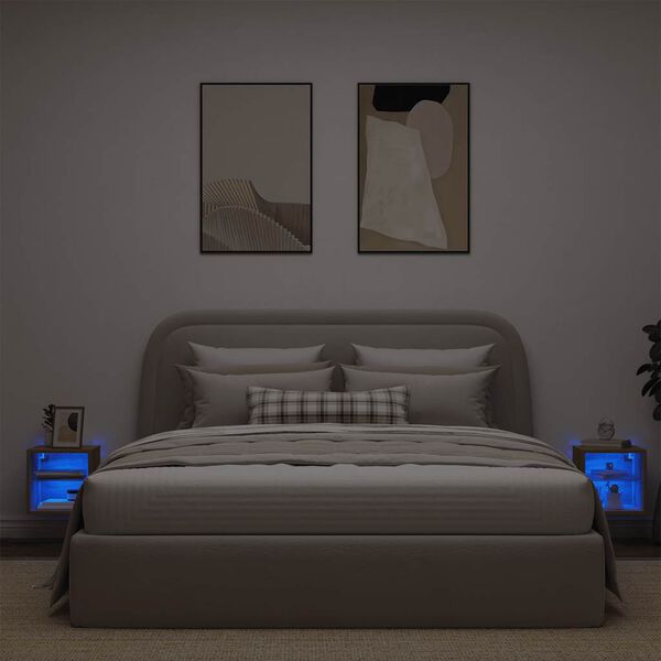 vidaXL TV-Wandschränke mit LED-Leuchten 2 Stk. Artisan-Eiche