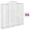 vidaXL Gabionen mit Hochbogen 6 Stk. 200x30x180/200cm Verzinktes Eisen