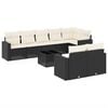vidaXL 9-tlg. Garten-Sofagarnitur mit Kissen Schwarz Poly Rattan