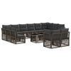vidaXL Gartensofa-set 13 stk. Grau Poly-Rattan