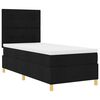 vidaXL LED Boxspringbett mit Matratze Schwarz 80 x 200 cm Stoff