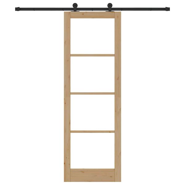 vidaXL Schiebetür ORKDAL Natur 78 x 232 cm Massivholz Kiefer und Glas