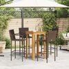 vidaXL 5-tlg. Gartenbar-Set Braun Massivholz Akazie und Poly Rattan