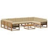 vidaXL Outdoor-Sofagarnitur mit Kissen 10 pcs Natur und Beige