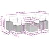 vidaXL 7-tlg. Garten-Sofagarnitur mit Kissen Hellgrau Poly Rattan