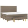 vidaXL Boxspringbett mit Matratze Taupe 160x200 cm Stoff