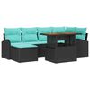vidaXL Garten-Sofa-Set 7 stk. Schwarz Poly Rattan