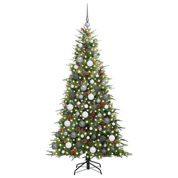 vidaXL K&uuml;nstlicher klappbarer Weihnachtsbaum Gr&uuml;n 180 cm PE und PVC