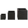 vidaXL Garten-Hochbeet 3-tlg. Poly Rattan Schwarz