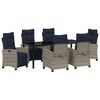 vidaXL Garten Essgruppe 7 stk. Grau Poly-Rattan