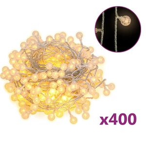 vidaXL Lichterkette Kugeln 40 m 400 LED Warmwei&szlig; 8 Funktionen