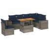 vidaXL 7-tlg. Garten-Sofagarnitur mit Kissen Grau Poly Rattan