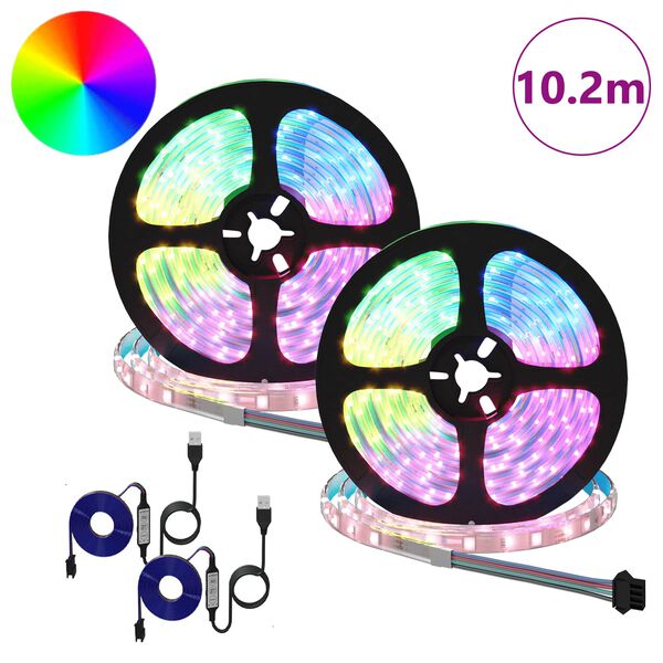 vidaXL LED Streifen 4 pcs Schwarz und Transparent 510 x 0,8 x 0,3 cm