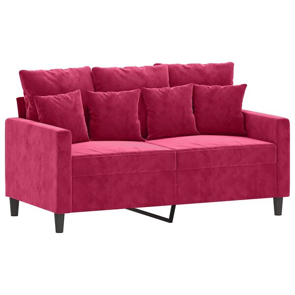 vidaXL 2-Sitzer-Sofa Weinrot 120 cm Samt