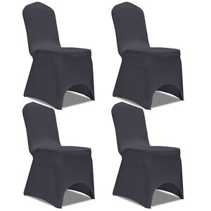vidaXL Stretch Stuhlbezug 4 St&uuml;ck Anthrazit