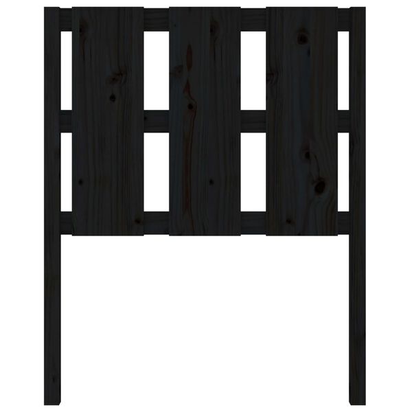 vidaXL Kopfteil Schwarz 80,5x4x100 cm Massivholz Kiefer