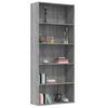 vidaXL B&uuml;cherregal 5 F&auml;cher Grau Sonoma 80x30x189 cm Holzwerkstoff