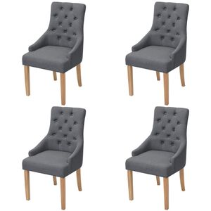 vidaXL Esszimmerst&uuml;hle 4 Stk. Dunkelgrau Stoff