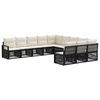 vidaXL Gartensofa-set 11 Stk. Schwarz Poly-Rattan
