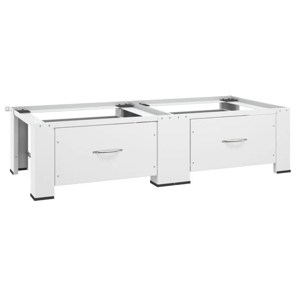 vidaXL Doppel-Untergestell f&uuml;r Waschmaschine und Trockner Wei&szlig;