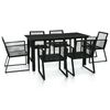 vidaXL 7-tlg. Garten-Essgruppe PVC Rattan Schwarz
