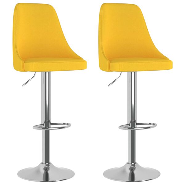 vidaXL Barhocker 2 Stk. Senfgelb Stoff