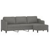 vidaXL 3-Sitzer-Sofa mit Hocker Dunkelgrau 210 cm Stoff