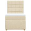 vidaXL Boxspringbett mit Matratze Creme 90x190 cm Stoff
