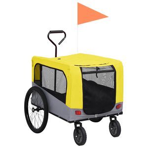 vidaXL 2-in-1 Fahrradanh&auml;nger f&uuml;r Hunde und Buggy Gelb und Grau
