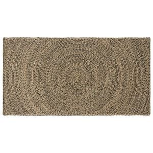 vidaXL Bereichsteppich Nat&uuml;rlich und Schwarz 60 x 110 cm Jute
