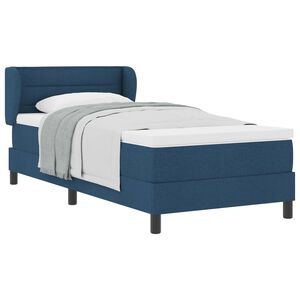 vidaXL Boxspringbett mit Matratze mit Kopfteil Blau 80 x 200 cm Stoff