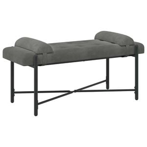 vidaXL Knopfgepolsterte Bank mit Kissen Dunkelgrau 110 x 40 x 46 cm