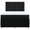 vidaXL Boxspringbett mit Matratze Schwarz 160x200 cm Stoff