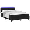 vidaXL Boxspringbett mit Matratze mit LED Schwarz 140 x 190 cm Stoff