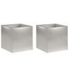 vidaXL Garten-Pflanzgef&auml;&szlig; 2 Stk. Silber 20 x 20 x 20 cm Edelstahl
