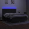 vidaXL Boxspringbett mit Matratze & LED Schwarz 180x200 cm Stoff