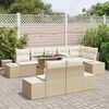 vidaXL Garten-Sofa-Set mit Kissen mit Speicher 9 pcs Beige und Creme