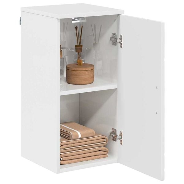 vidaXL Badezimmerschrank Wandmontiert Hochglanz Wei&szlig; 30 x 31,5 x 61 cm