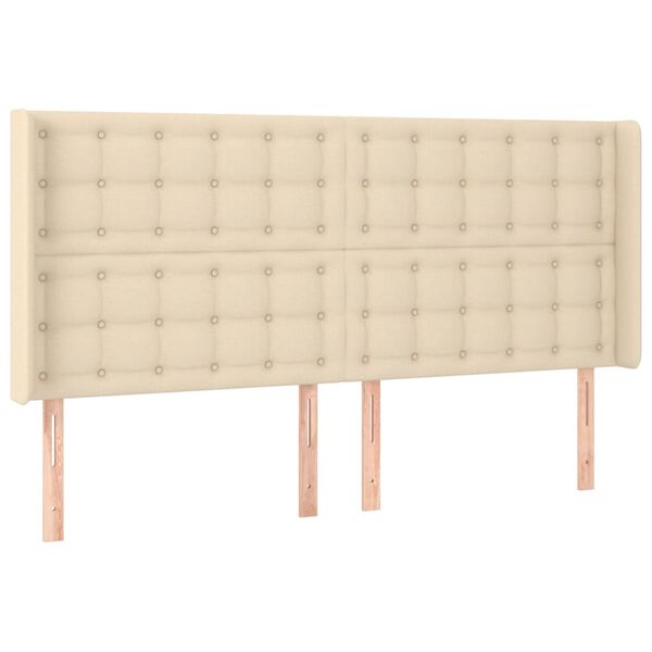 vidaXL Kopfteil mit Ohren Creme 183x16x118/128 cm Stoff