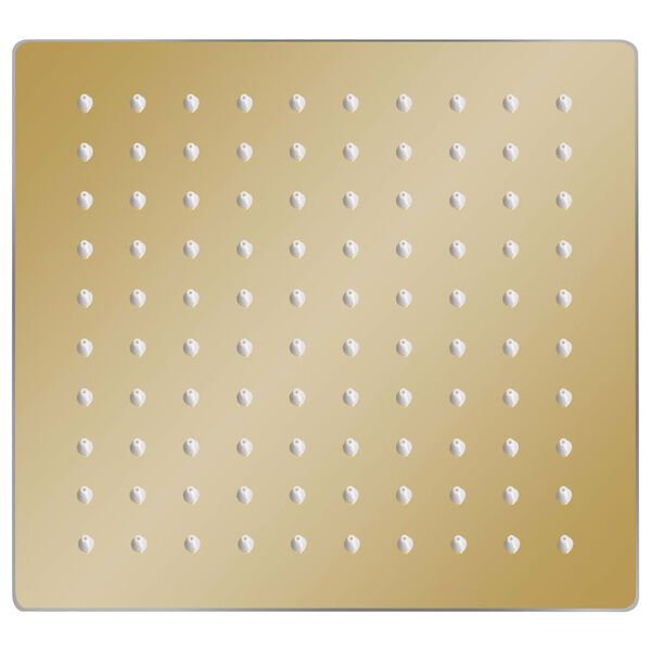 vidaXL Regenbrause Edelstahl 20x20 cm Quadrat Golden