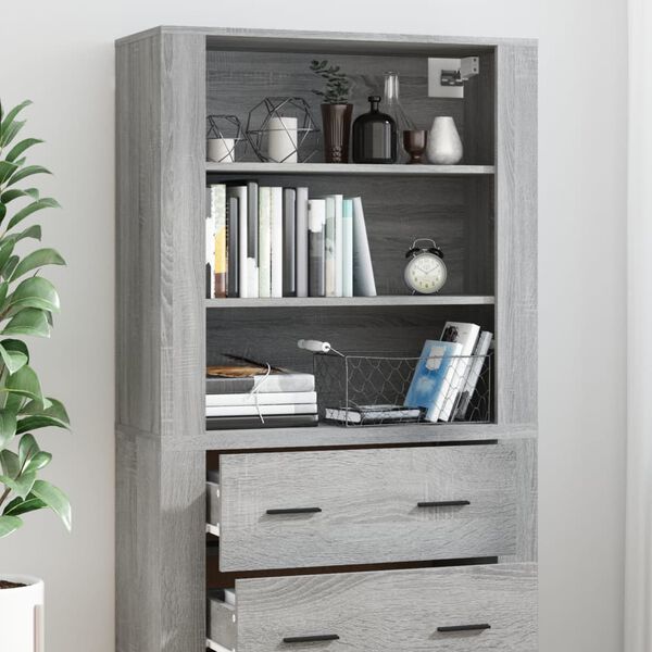 vidaXL Highboard Grau Sonoma Holzwerkstoff