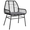 vidaXL Garten Essgruppe 5 pcs Schwarz Poly-Rattan