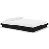 vidaXL Massivholzbett Schwarz 135x190 cm