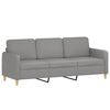vidaXL 3-Sitzer-Sofa mit Kissen Hellgrau 180 cm Stoff
