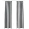 vidaXL Verdunkelungsvorh&auml;nge mit Haken 2 Stk. Grau 140x245 cm