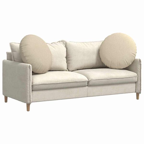 vidaXL Sitzkissen 2 pcs Creme &Oslash;60 x 21 cm Stoff