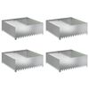 vidaXL Raseneinfassung 4 pcs 100 x 100 x 35 cm Stahl Silber