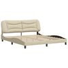 vidaXL Bettgestell ohne Matratze "Hvar" Creme 180x200 cm Stoff