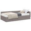 vidaXL Eckbettgestell mit Matratze 2 stk. Taupe 90 x 200 cm Stoff