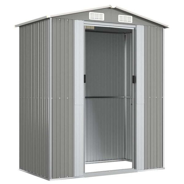 vidaXL Geräteschuppen Hellgrau 192x108x223 cm Verzinkter Stahl